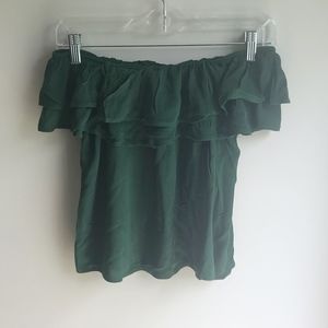 Women's Hunter Green Off the shoulder Blouse